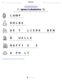 Ignacy Łukasiewicz druckbare Arbeitsblatt Vorschau