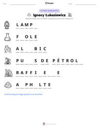 Aperçu de la feuille de travail imprimable Ignacy Łukasiewicz