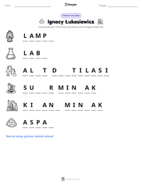 Prabaca lembar kerja cetak Ignacy Łukasiewicz