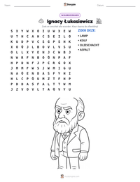 Ignacy Łukasiewicz afdrukbare werkblad voorbeeld