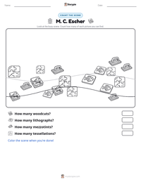 M. C. Escher printable worksheet preview