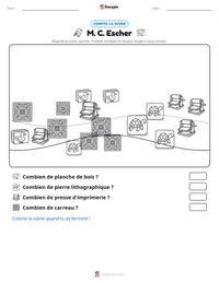 Aperçu de la feuille de travail imprimable M. C. Escher