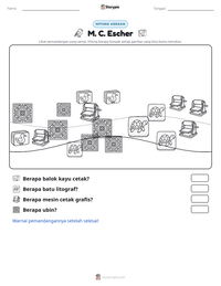 Prabaca lembar kerja cetak M. C. Escher