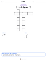 M. C. Escher printable worksheet preview