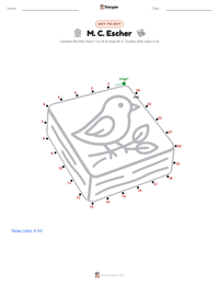 M. C. Escher printable worksheet preview