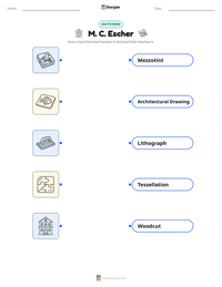 M. C. Escher printable worksheet preview
