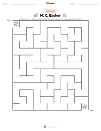 M. C. Escher druckbare Arbeitsblatt Vorschau