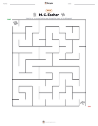 M. C. Escher printable worksheet preview