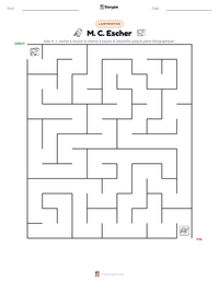 Aperçu de la feuille de travail imprimable M. C. Escher