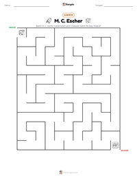 Prabaca lembar kerja cetak M. C. Escher