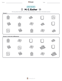 M. C. Escher printable worksheet preview