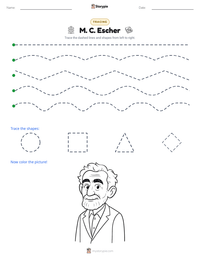 M. C. Escher printable worksheet preview