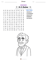 M. C. Escher printable worksheet preview