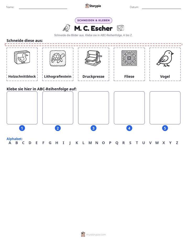 Schneiden & Einfügen Alphabet