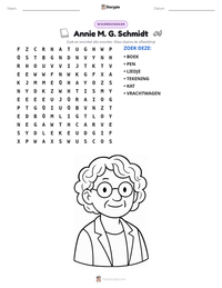 Annie M. G. Schmidt afdrukbare werkblad voorbeeld