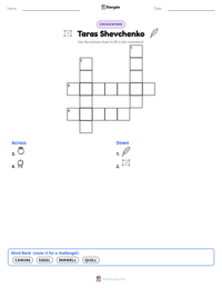 Taras Shevchenko printable worksheet preview