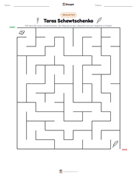 Taras Schewtschenko druckbare Arbeitsblatt Vorschau