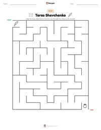 Taras Shevchenko printable worksheet preview