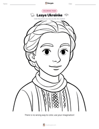 Lesya Ukrainka printable worksheet preview
