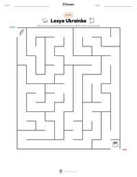 Lesya Ukrainka printable worksheet preview