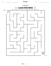 Aperçu de la feuille de travail imprimable Lessia Oukraïnka