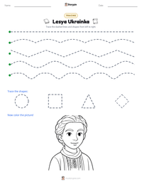 Lesya Ukrainka printable worksheet preview