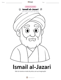 Prévia da folha de atividades imprimível Ismail al-Jazari