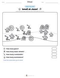 Ismail al-Jazari printable worksheet preview