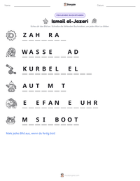 Ismail al-Jazari druckbare Arbeitsblatt Vorschau