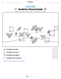 Aperçu de la feuille de travail imprimable Hezârfen Ahmed Çelebi