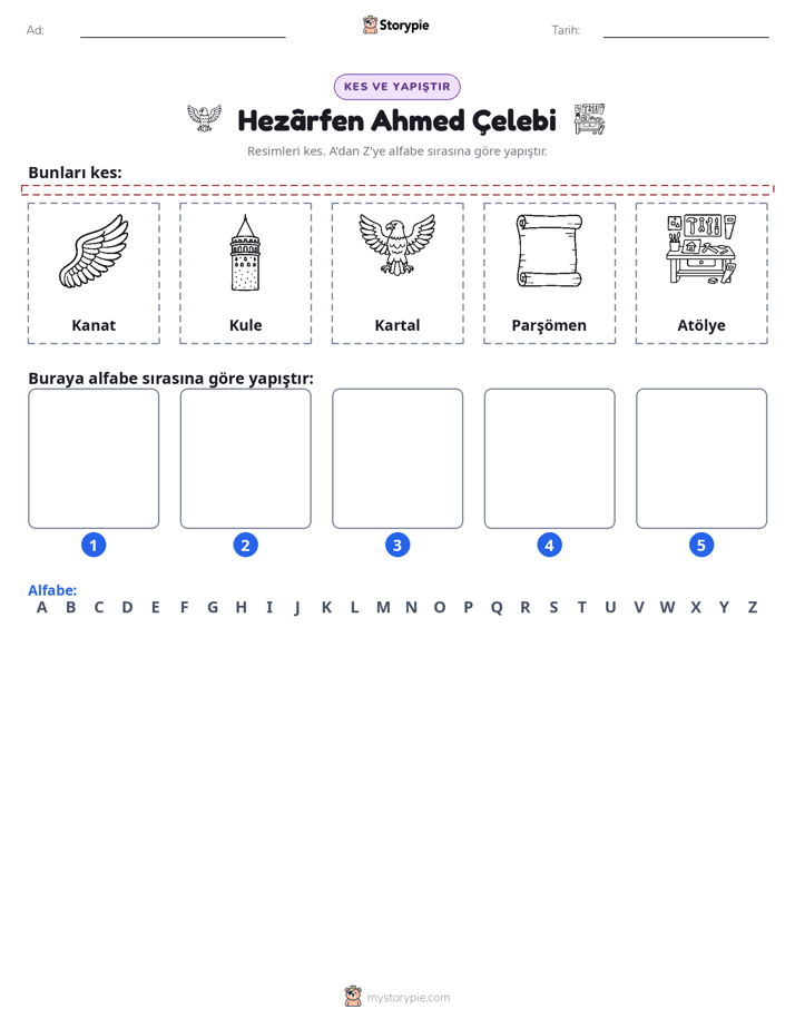 Kes & Yapıştır Alfabe