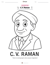 C. V. Raman printable worksheet preview