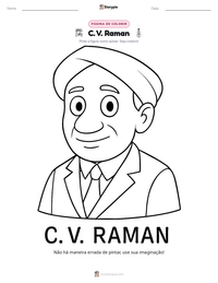 Prévia da folha de atividades imprimível C. V. Raman