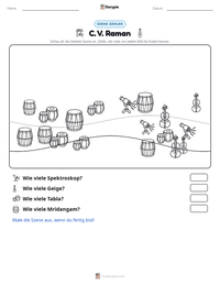 C. V. Raman druckbare Arbeitsblatt Vorschau