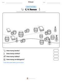 C. V. Raman printable worksheet preview