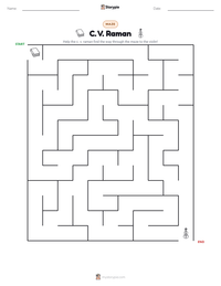C. V. Raman printable worksheet preview