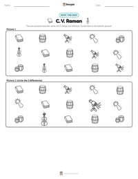 C. V. Raman printable worksheet preview