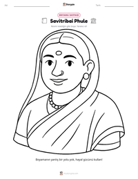 Savitribai Phule yazdırılabilir çalışma sayfası önizlemesi