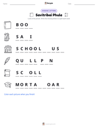 Savitribai Phule printable worksheet preview