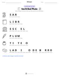 Vista previa de la hoja de trabajo imprimible de Savitribai Phule