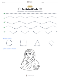 Vista previa de la hoja de trabajo imprimible de Savitribai Phule