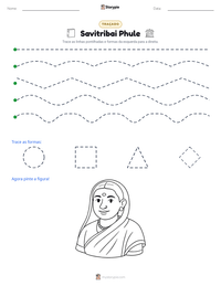 Prévia da folha de atividades imprimível Savitribai Phule