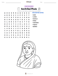 Prévia da folha de atividades imprimível Savitribai Phule