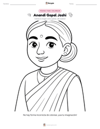 Vista previa de la hoja de trabajo imprimible de Anandi Gopal Joshi