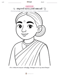 ആനന്ദി ഗോപാൽ ജോഷി പ്രിന്റ് ചെയ്യാവുന്ന വർക്ക്‌ഷീറ്റ് മുൻകൂർ കാഴ്ച