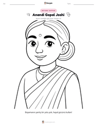 Anandi Gopal Joshi yazdırılabilir çalışma sayfası önizlemesi
