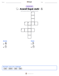 Anandi Gopal Joshi printable worksheet preview
