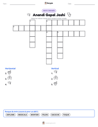 Aperçu de la feuille de travail imprimable Anandi Gopal Joshi