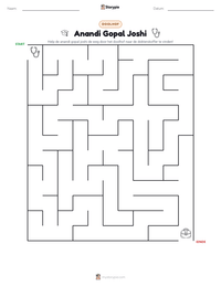 Anandi Gopal Joshi afdrukbare werkblad voorbeeld