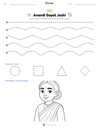 Aperçu de la feuille de travail imprimable Anandi Gopal Joshi